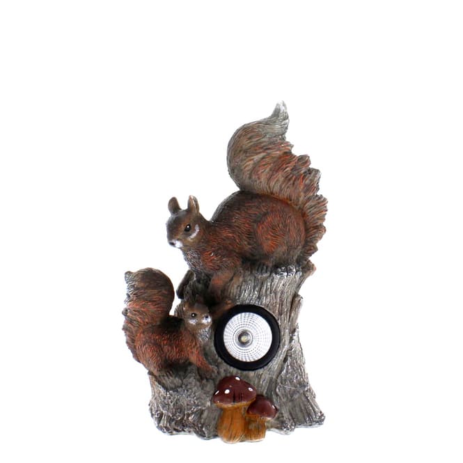 Eichhörnchen auf Baum - mit Solar LED - ca. 19,5 x 15 x 27 cm