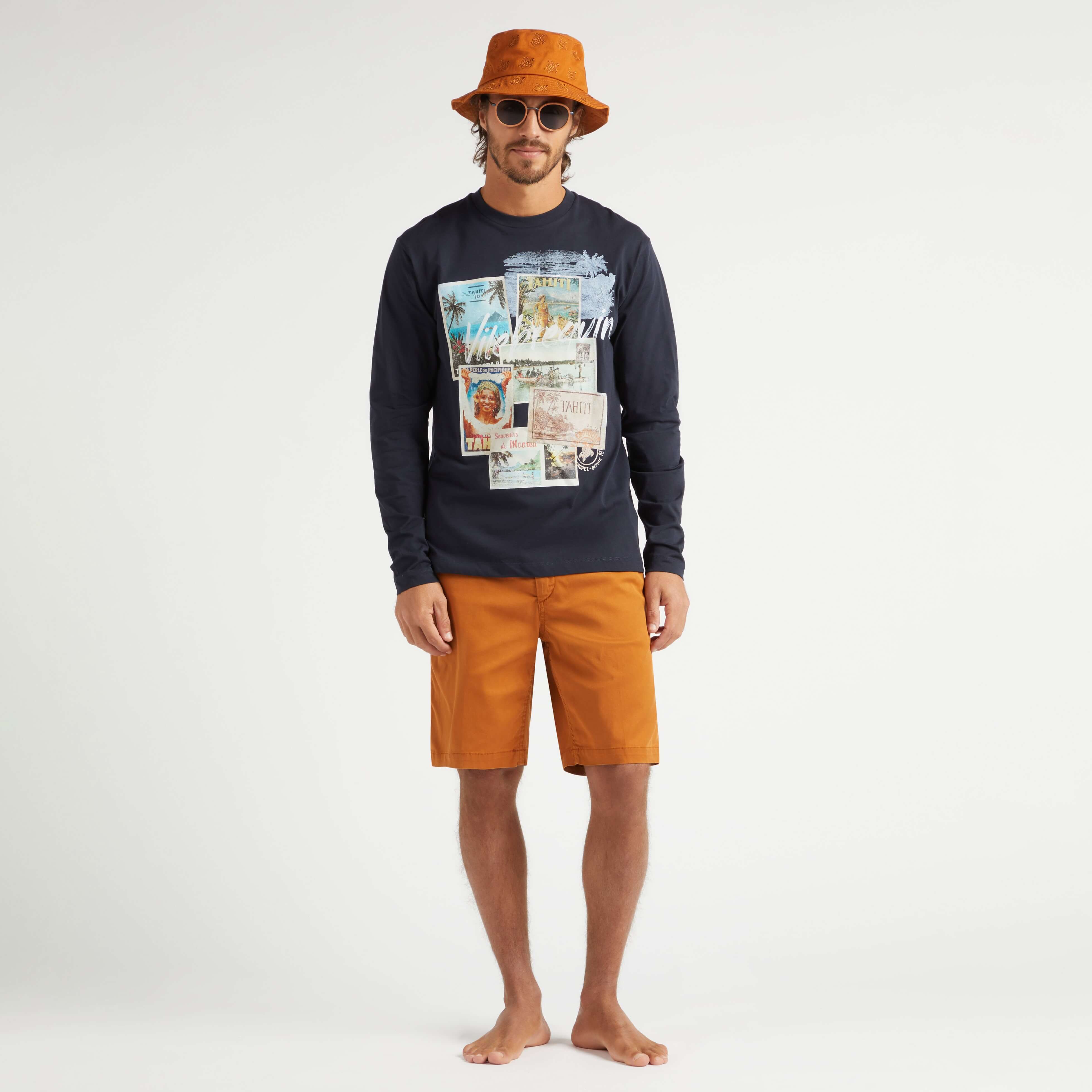 T-shirt Manches Longues en Coton Homme Vintage