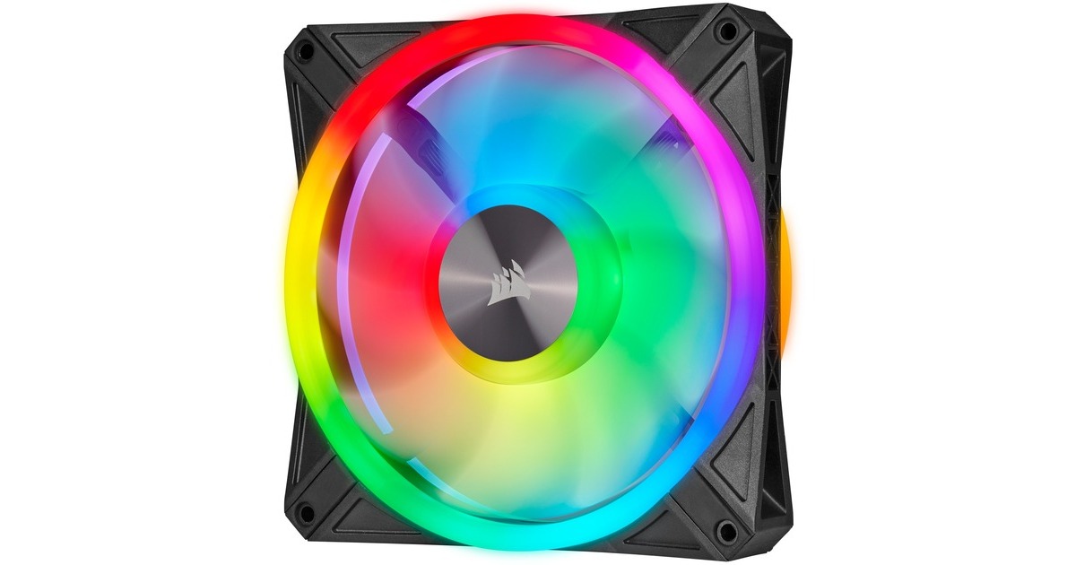 CorsairiCUE QL140 RGB case fans  (Zwart, 2 stuks, 140 x 140 x 25 mm, PWM)