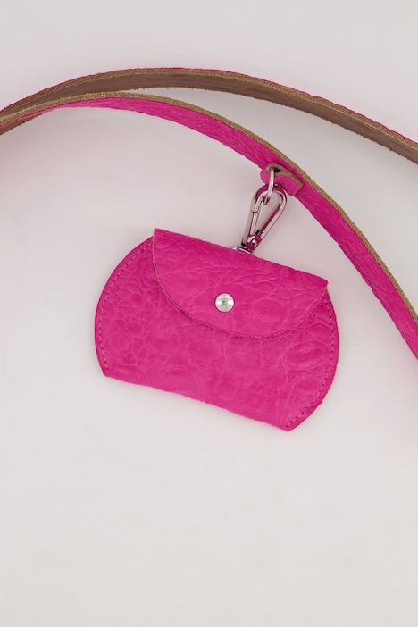 Ledertasche, Krokoprägung, abnehmbare Minitaschen