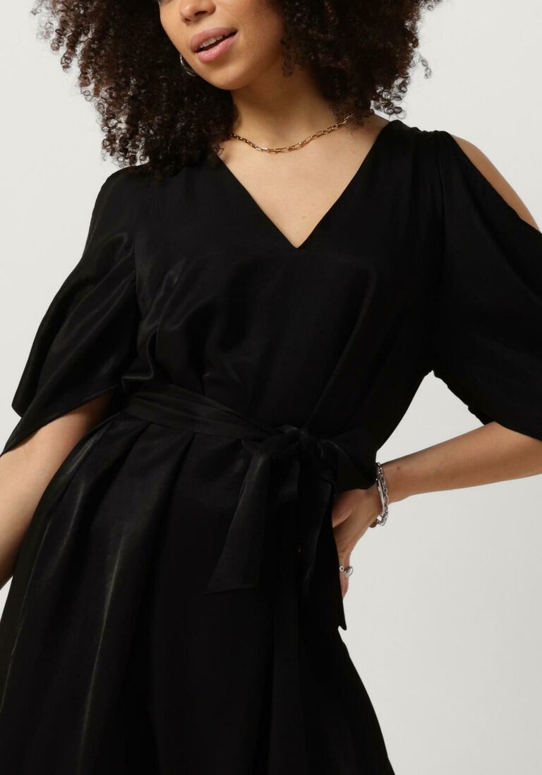 LIU JO zwarte liu jo mini jurk crepe leggero tp dress