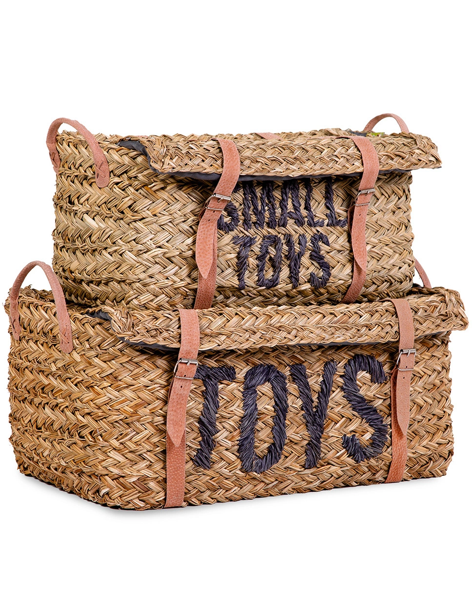 Aufbewahrungskorb TOYS mit Gurtverschluss 2er-Set