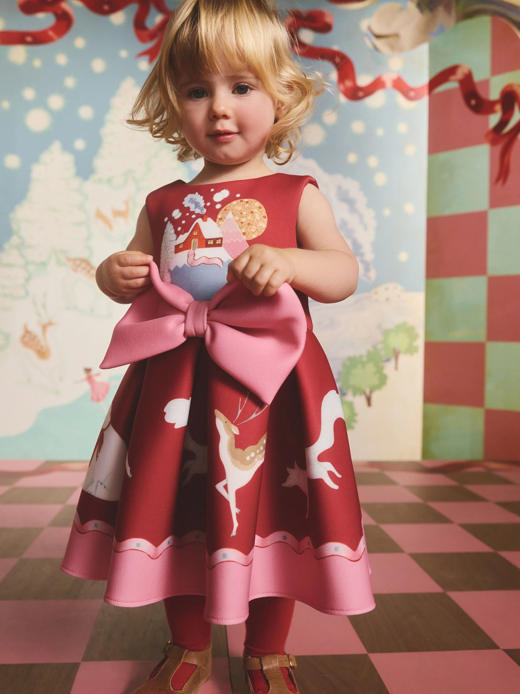 Rood - Cath Kidston Scuba gelegenheidsjurk (3mnd -7jr)