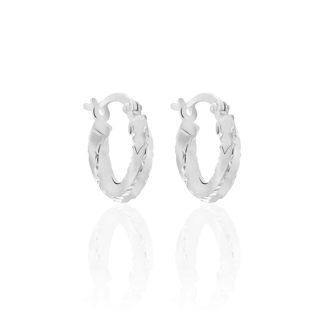 Créoles Argent Blanc Diane
