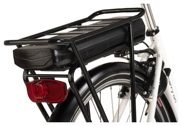 Vélo de ville Pedelec Dame Hollandia Carry On 28  Vélo Electrique Blanc 250 Watt Li-Ion 36V/13 Ah 3 Vitesses