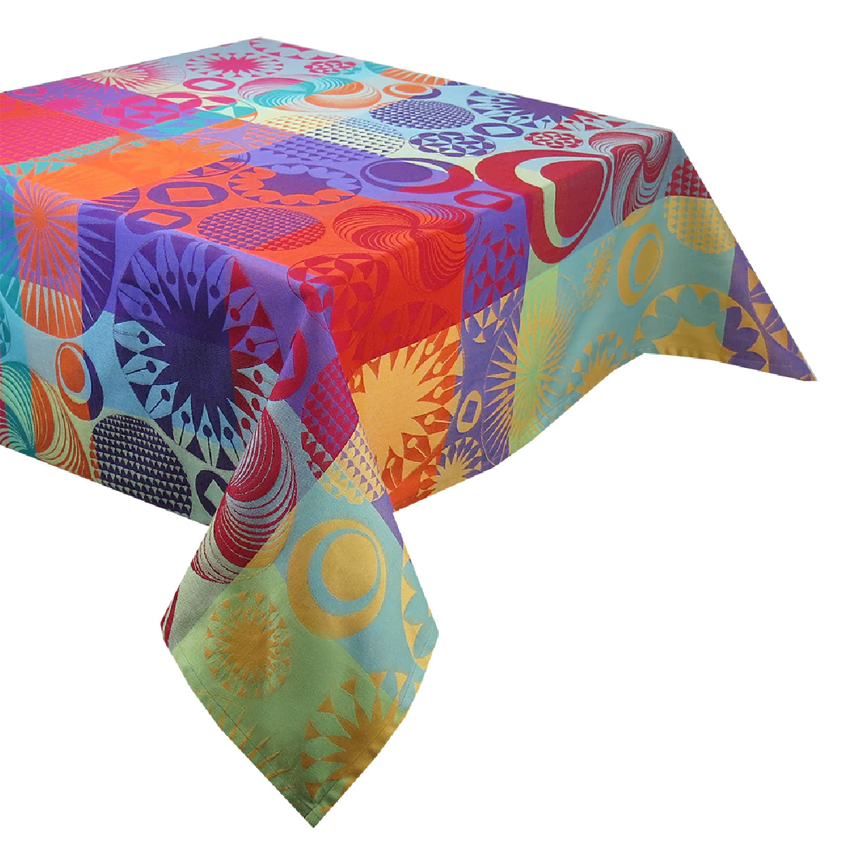 Nappe pur coton multicolore 180x250 Garnier Thiebaut