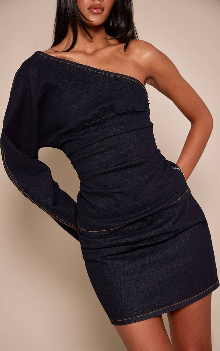 Bleu Indigo Jupe En Jean Mini Tall Indigo Brut À Détails Froncés