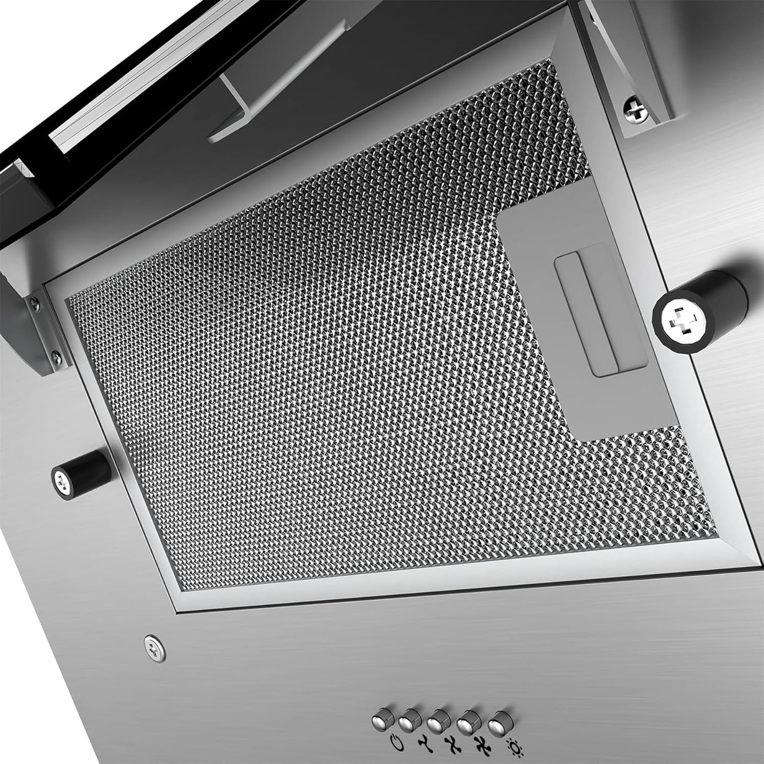 CIARRA CBCB6736C A++ Dunstabzugshaube 60 cm Umluft Kopffreie Schräghaube 350 m³/h 3 Stufen Dunstabzug CBCF002X2 Kohlefilter LED-Beleuchtung Abluft Abzugshaube Schwarz