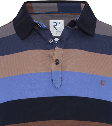 R2 Amsterdam Polo Piqué Streep Multicolour 120.POLO.004/073 kopen