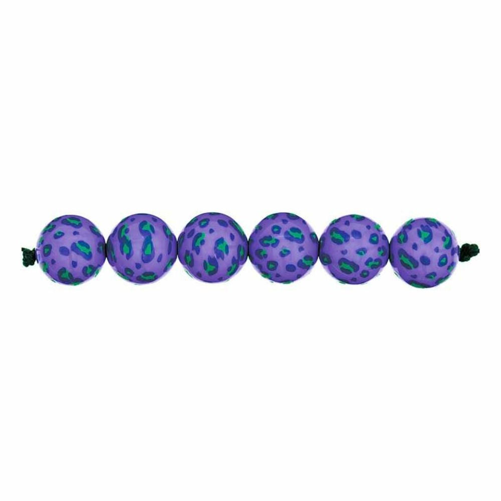 5 perles acid leo lilas ø 16 mm