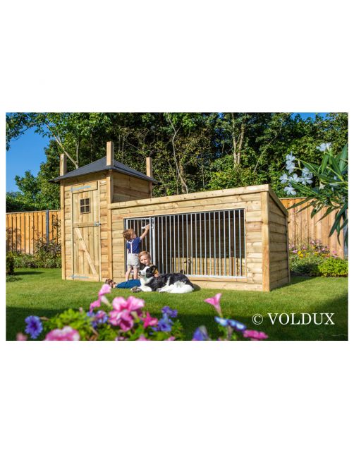Voldux Hondenhok Lize - Hondenhok - 392x150x235 cm Bruin