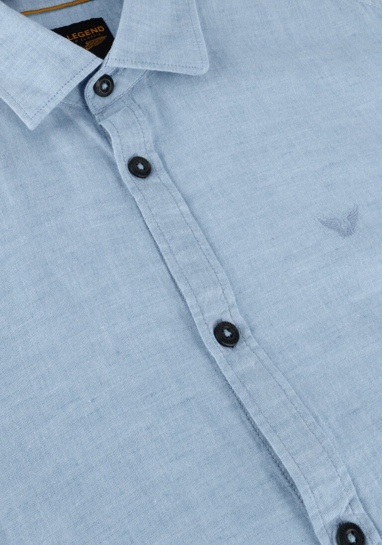PME LEGEND lichtblauwe pme legend casual overhemd long sleeve shirt ctn/linen 2 tone