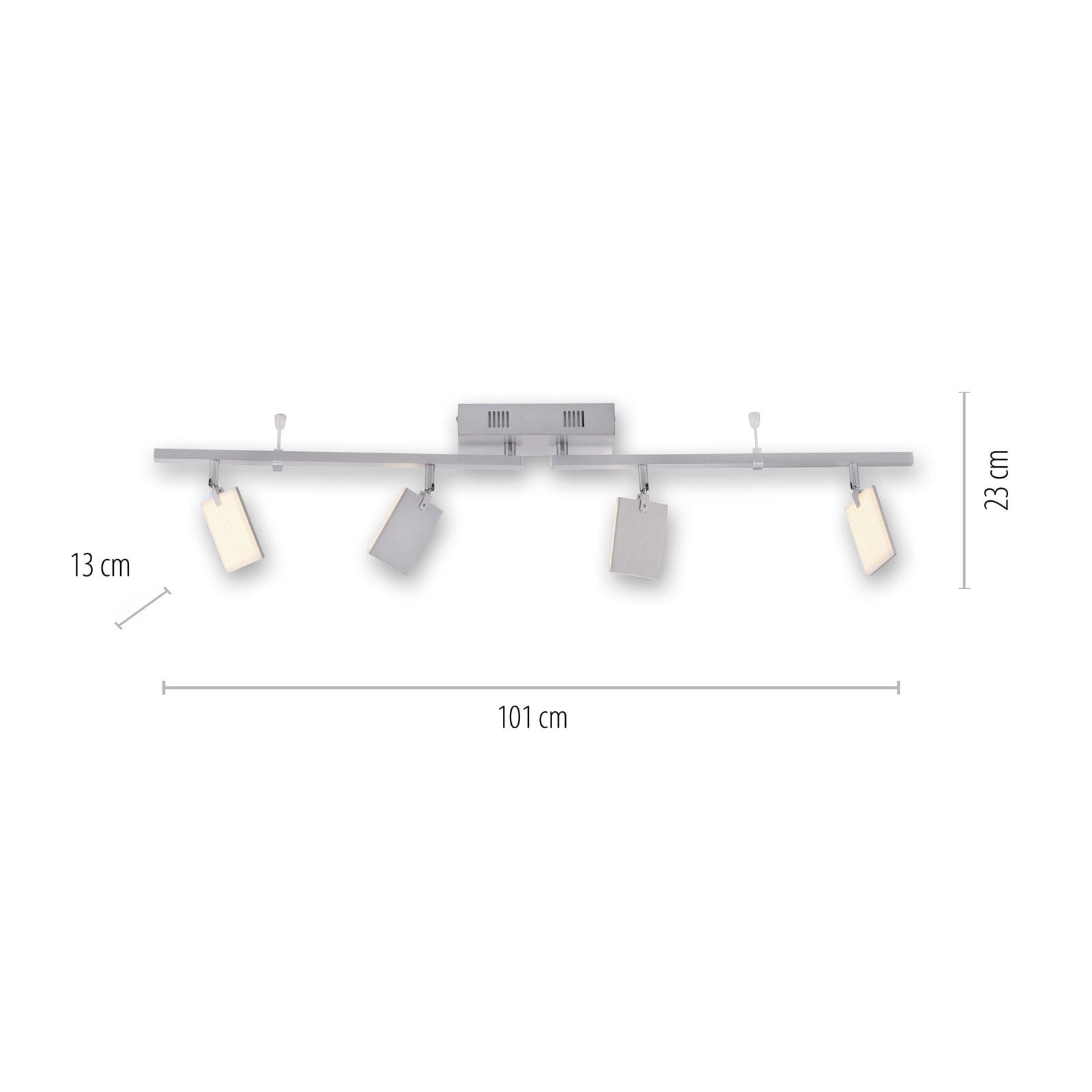 Paul Neuhaus LED Deckenlampe mit 4 Spots PURE-MIRA alufarbig