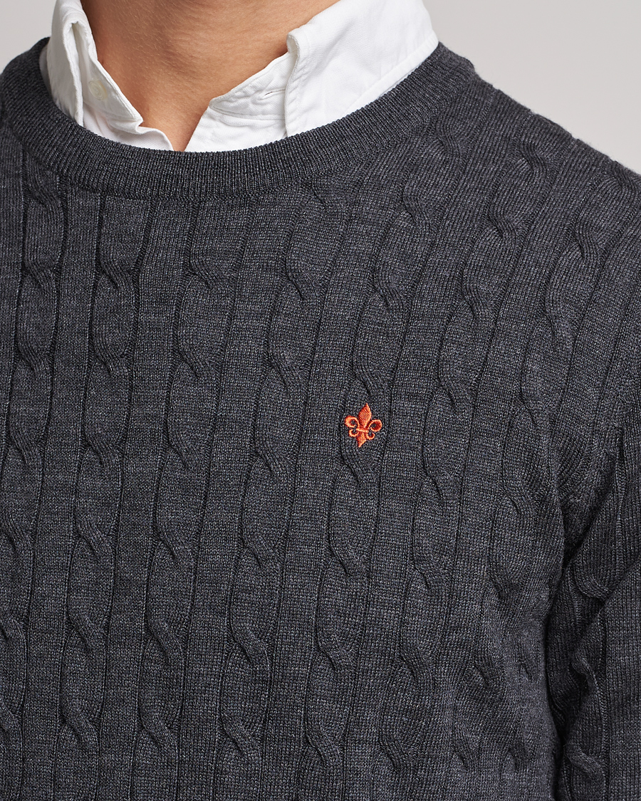 Morris Merino Cable O-Neck Grey