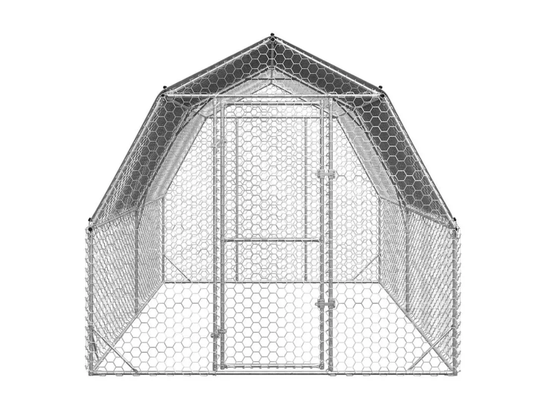 Poulailler avec toit 2,5x4x2,25 m acier galvanisé