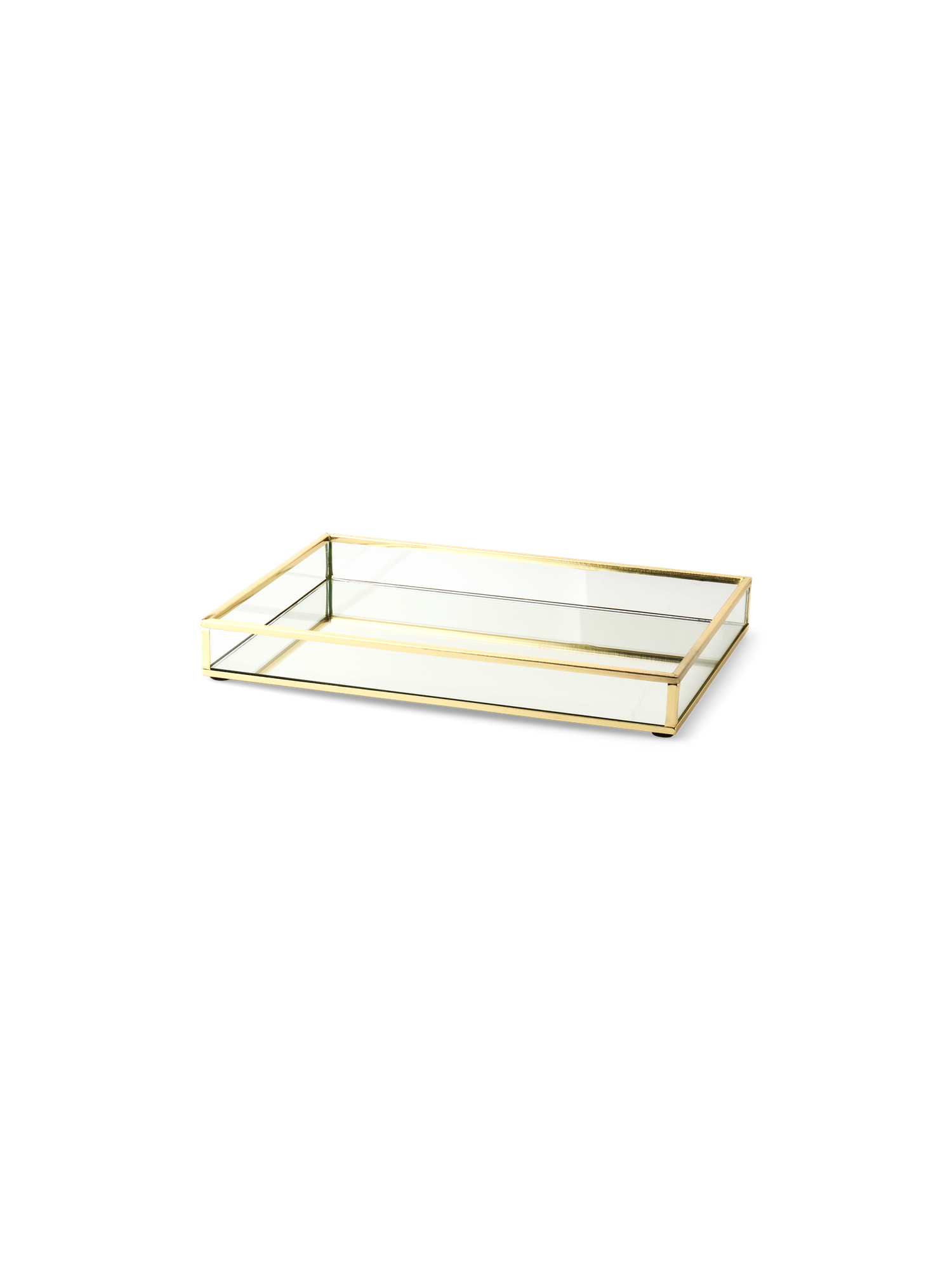 Dekorativ bakke | Glas/jern. 25 x 18 x 3 cm. | Gold