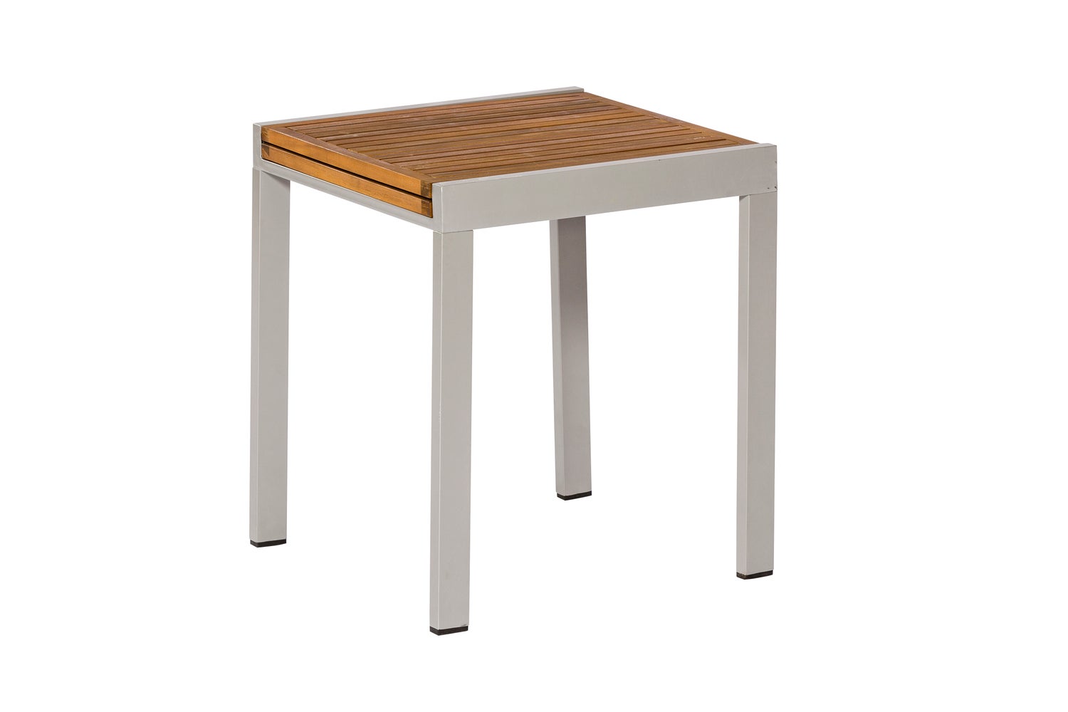 Uitschuifbare balkontafel, zilver/natuur, 65 (130) x 65 cm