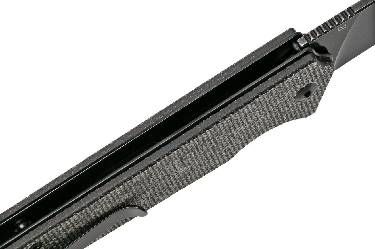 QSP Knife Mamba V2 QS111-G2 Blackwashed, Black Micarta zakmes