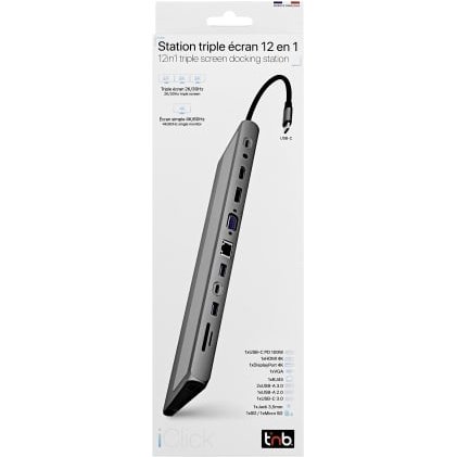 T'nB DSMST12V2 hub & concentrateur USB Type-C 5000 Mbit/s Aluminium