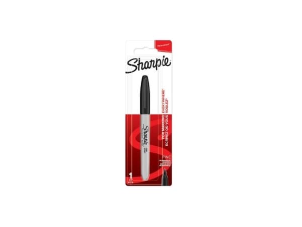 Sharpie permanent markør fin kulespiss F 0,9 mm svart blemme på 1