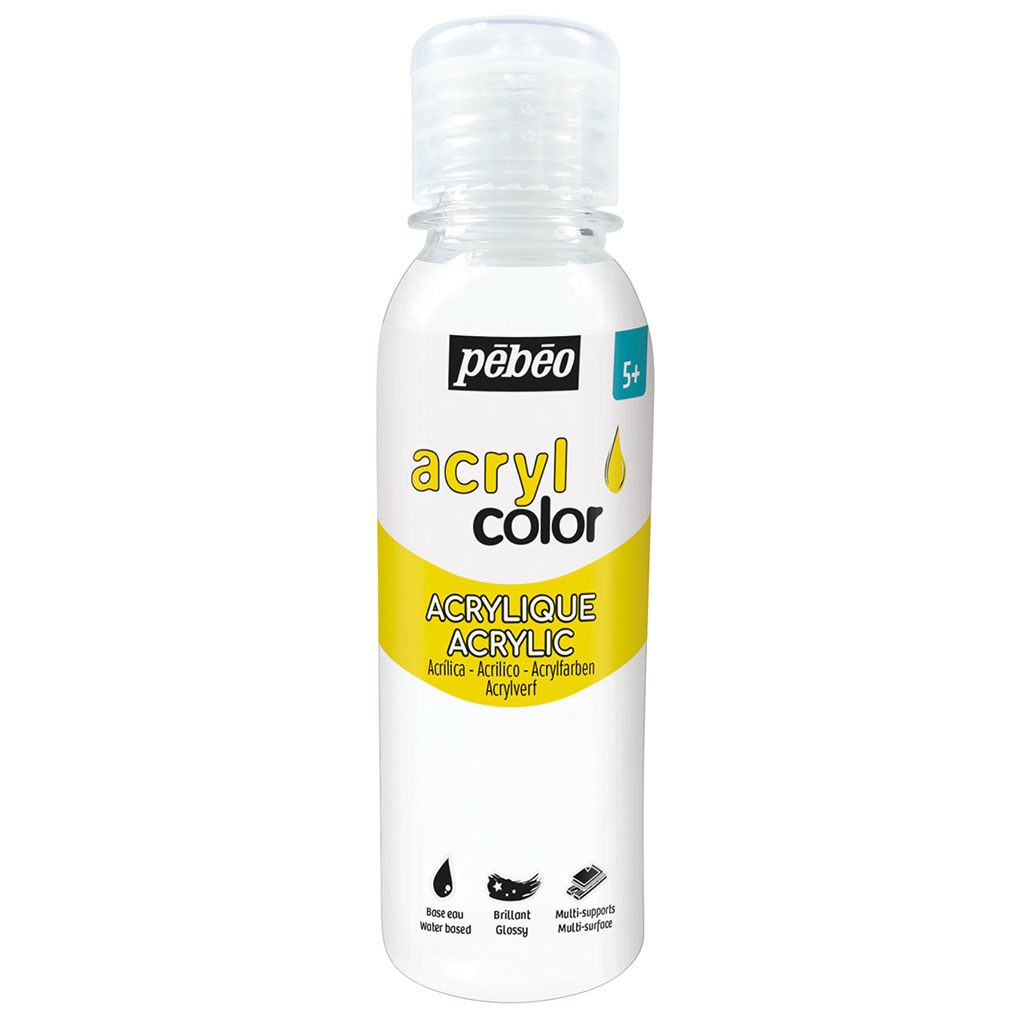 Tube peinture acrylique blanc 150ml