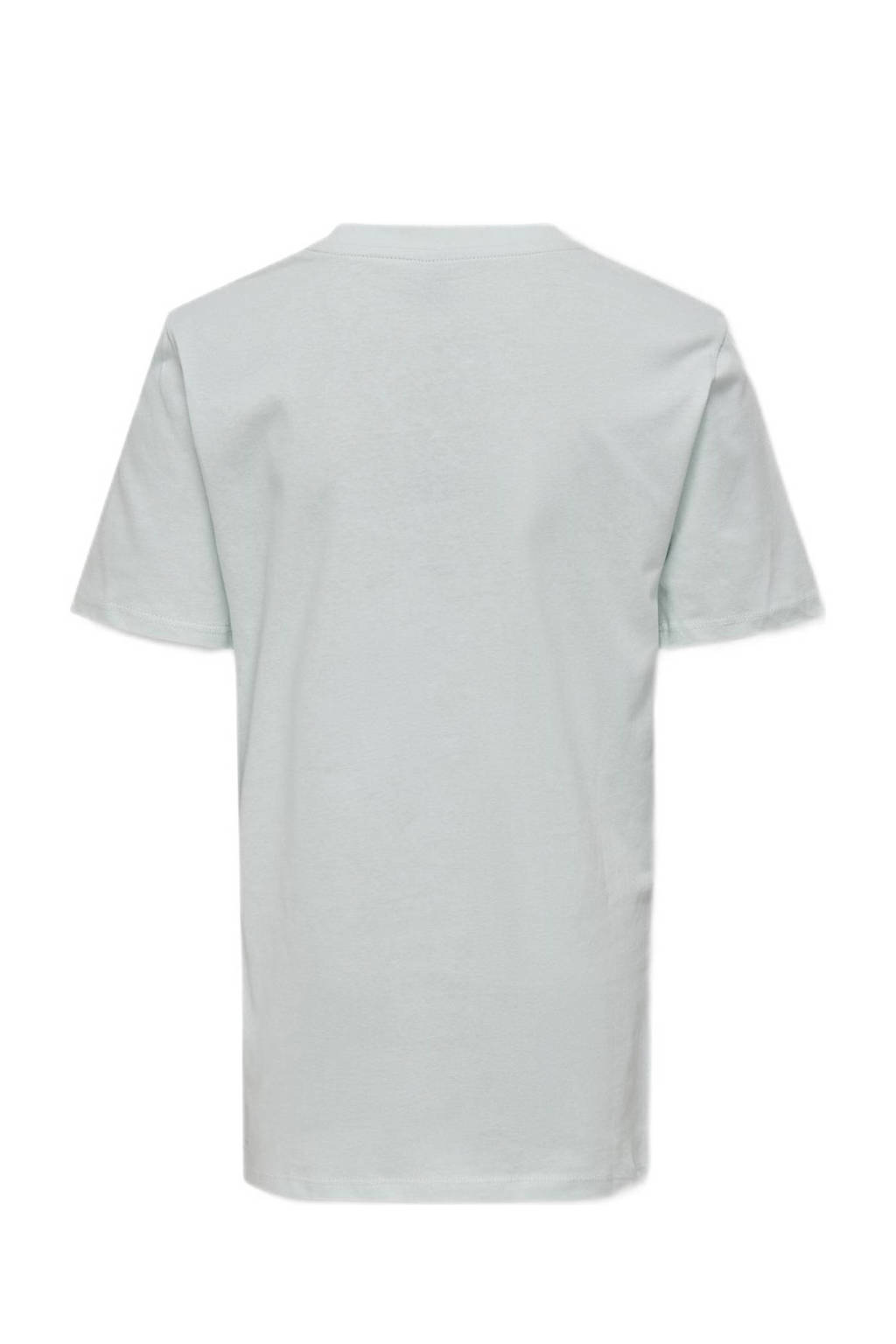 ONLY T-shirt KOBJASPER met printopdruk ijsblauw