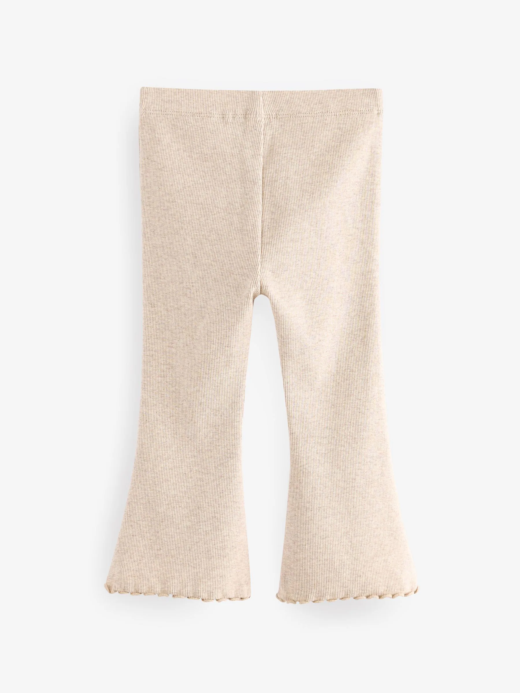 Beigebruin-crème - Geribbelde flare legging (3 mnd-7 jr)