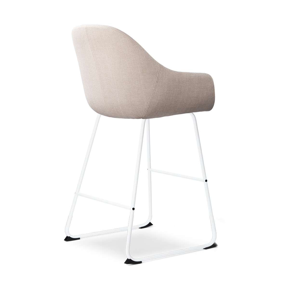 Nino-Mae barkruk beige - wit onderstel - 65 cm