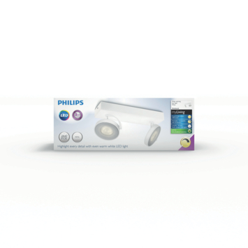 Philips duospot Clockwork wit - Incl 2X LED 4W dimbaar