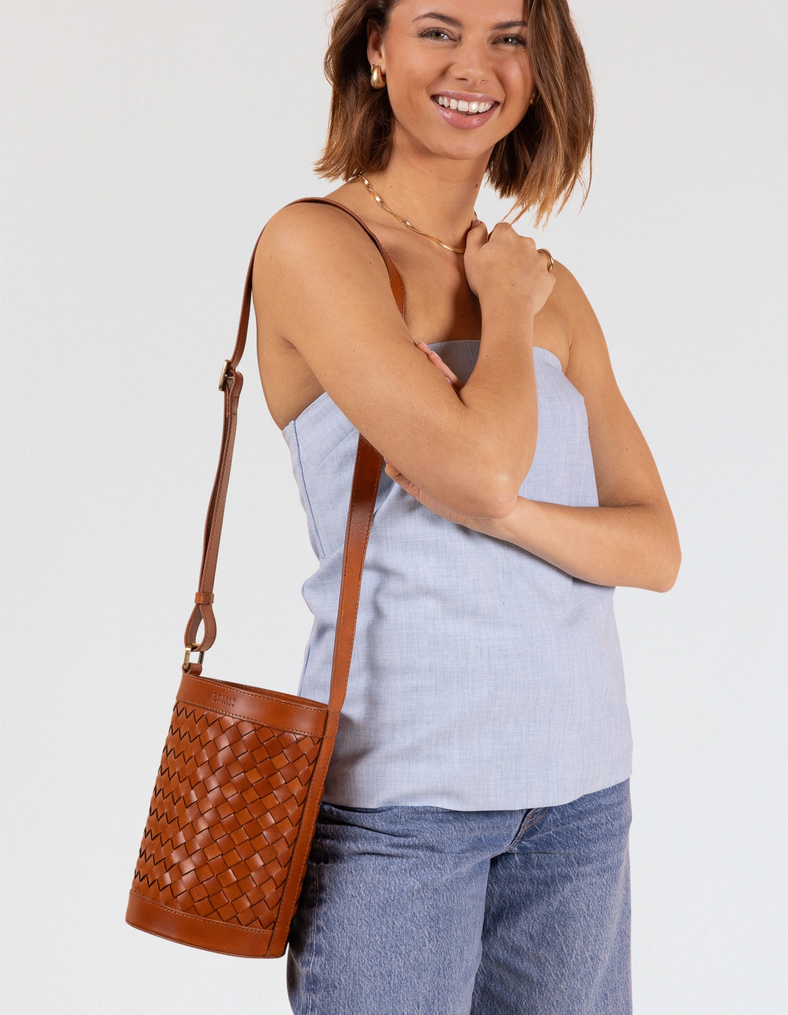 Zola - Cognac Woven Classic Leather