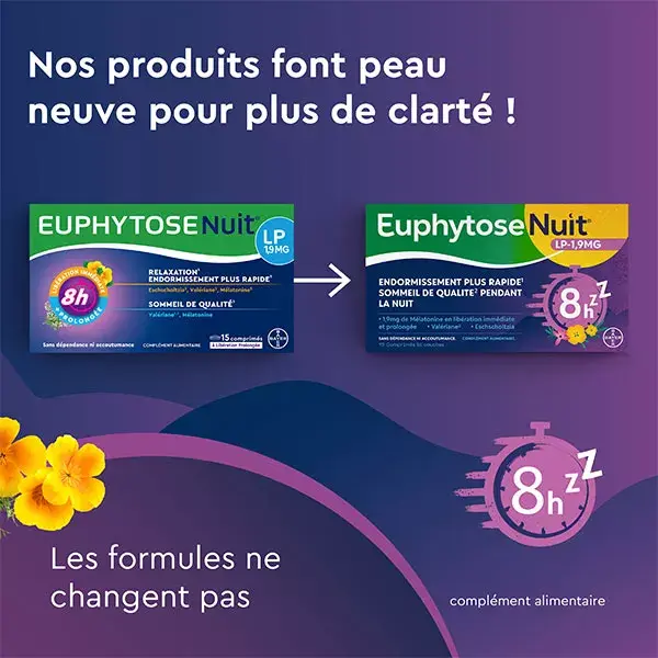 EuphytoseNuit® LP 1,9 mg de melatonina, 15 comprimidos de liberação prolongada