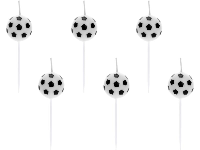Partydeco Kerze Fussball 6 Stück Geburtstagskerzen