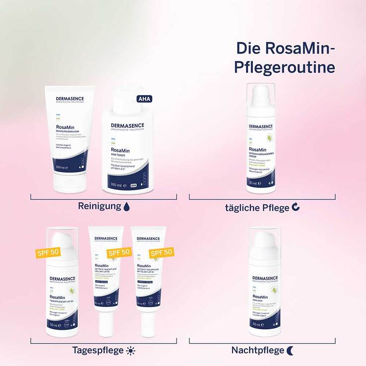 Dermasence Rosamin getönte Tagespflege mittel LSF 50 Creme, 2x30 ml