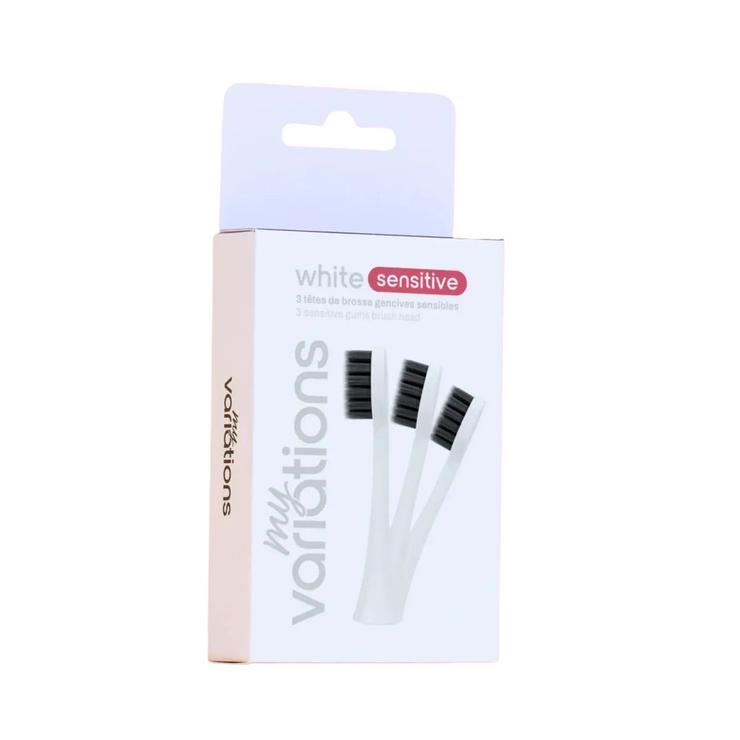 3 Têtes de Brosse Gencives Sensibles Ivory-White