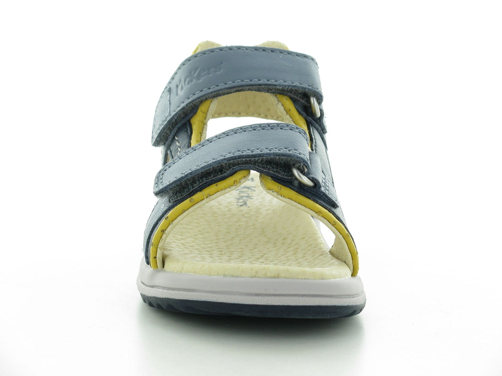 Kickers-349497 Cuir Bleu-Jaune