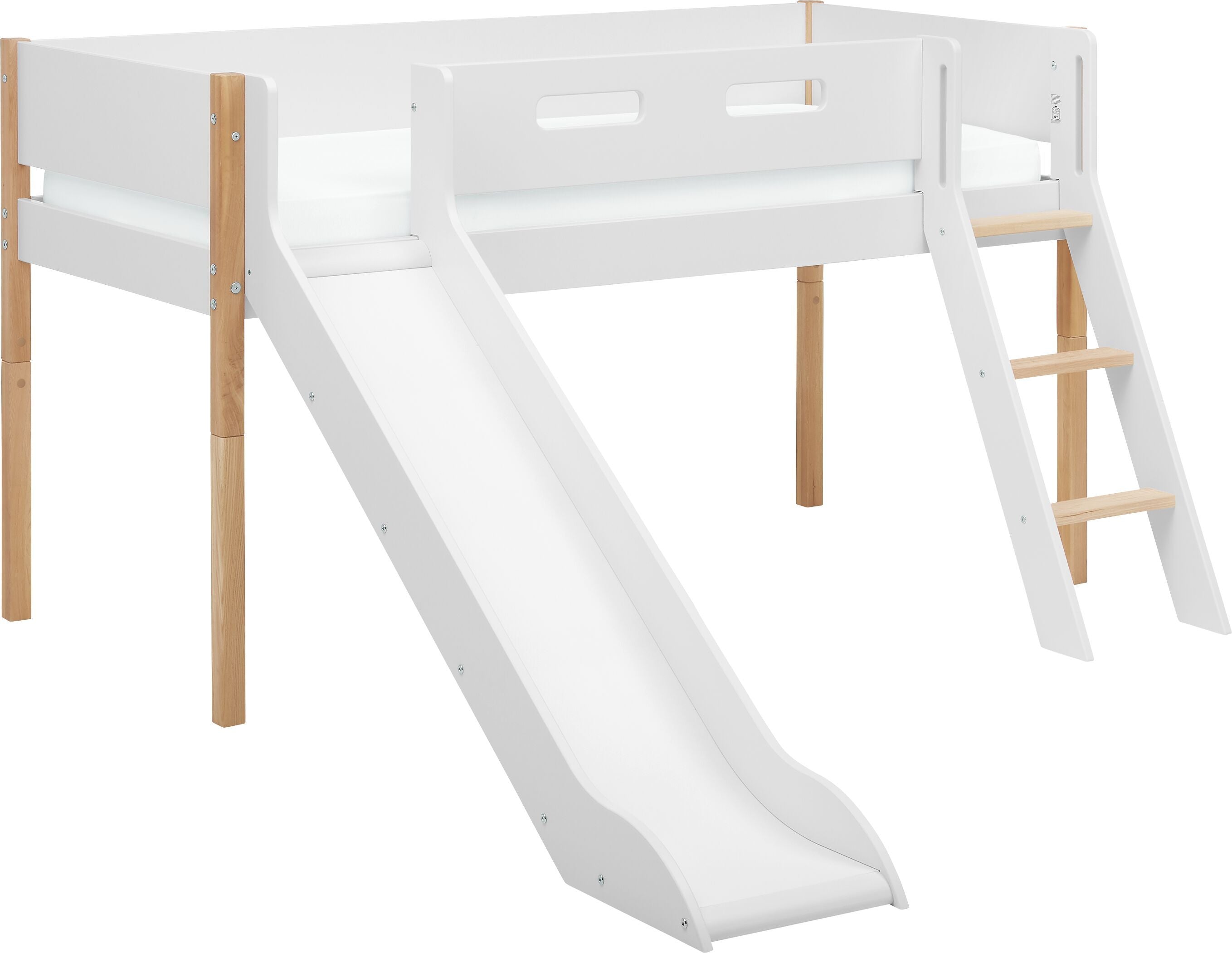 Flexa NOR Halbhochbett - Weiss / B: 109.0 cm x T: 210.0 cm x H: 120.0 cm