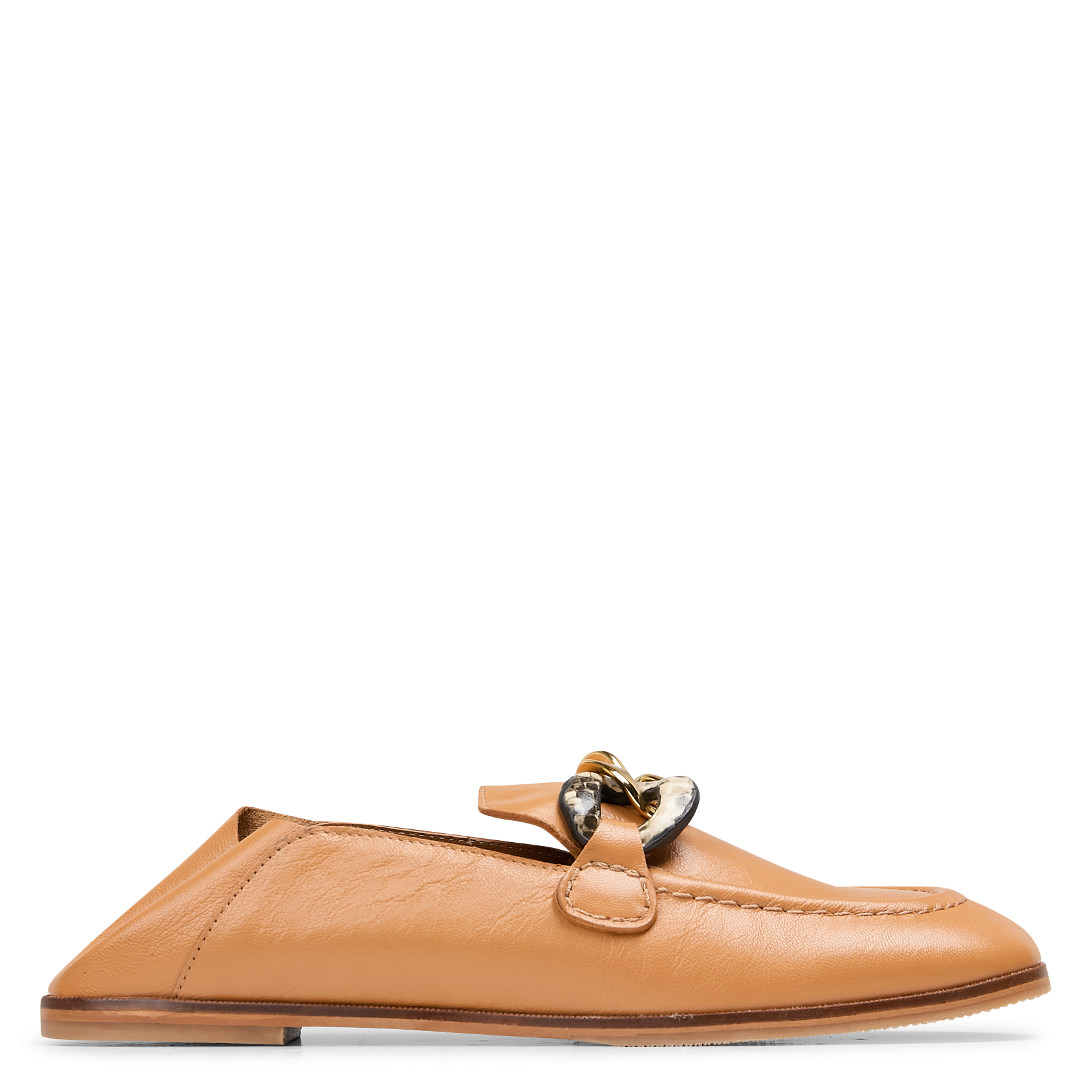 CHAIN LINE - Mocassins en cuir | Marron