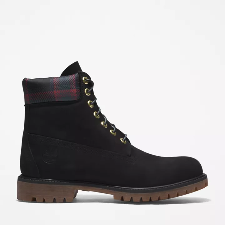 Bota Timberland Premium Masculina de 6 polegadas em Preto/Rosa