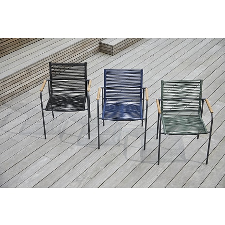 Mood Classic Rope havestol antracit/blå