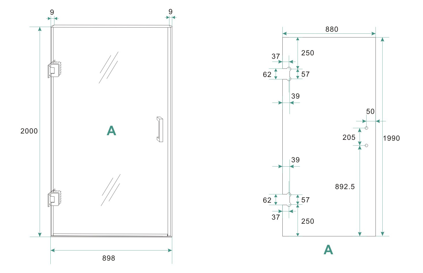 Mueller Lest glas voor nisdeur 90cm bronsglas