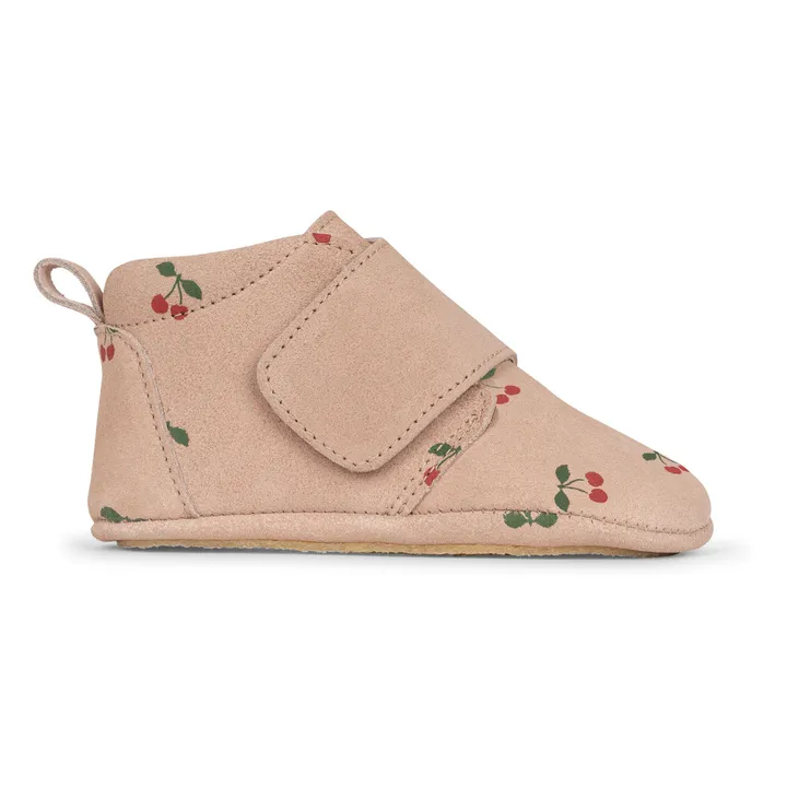 Konges Sløjd Chaussons Suède Cerises Mamour | Rose pâle
