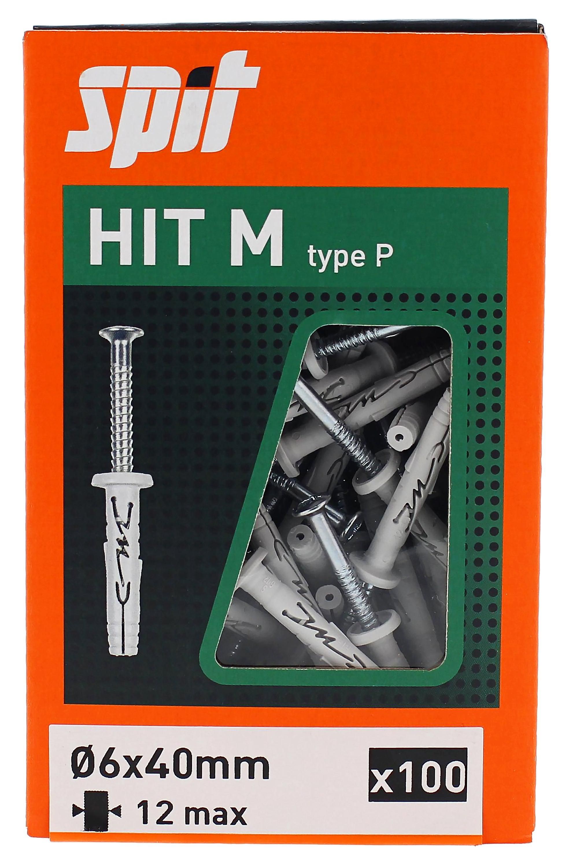 Spit Hit m Slagplug 6x40/12 met kraag - 050119