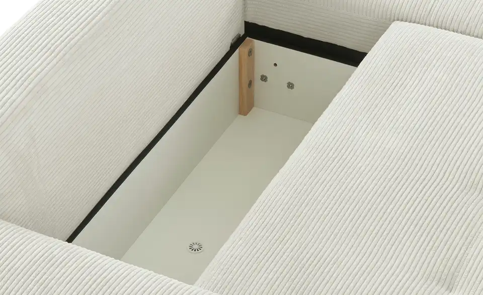 Ecksofa Arissa de Luxe Elfenbein rechts Cordstoff