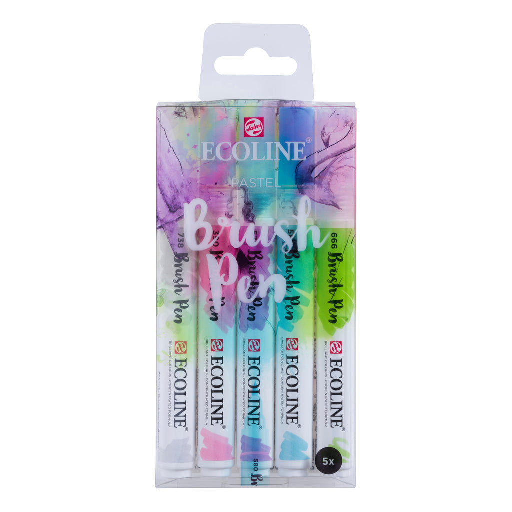 Marcadores Brush Pen Pastel 5 unidades Ecoline