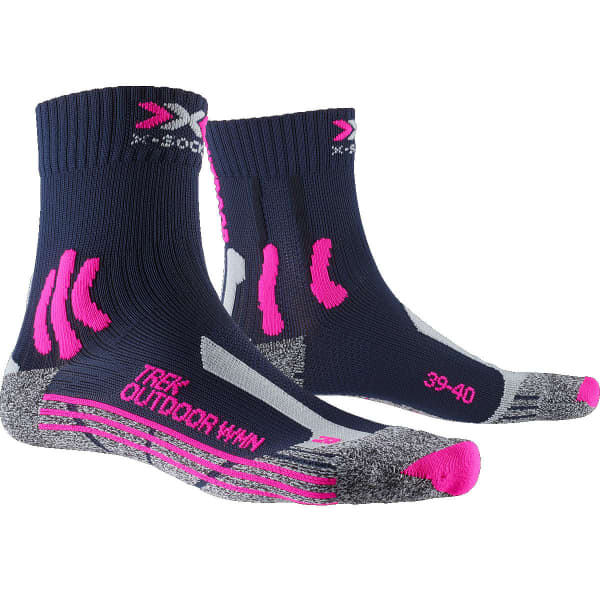 Chaussette randonnée X-SOCKS TREK OUTDOOR WMN MIDNIGHT BLUE/PINK/LT GREY MELANGE