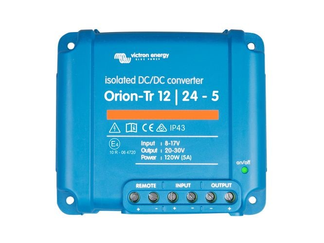 Victron DC/DC Spannungs-Wandler Orion-Tr 12-24 V, 5A 120 W IP43 DC-DC Konverter, isoliert