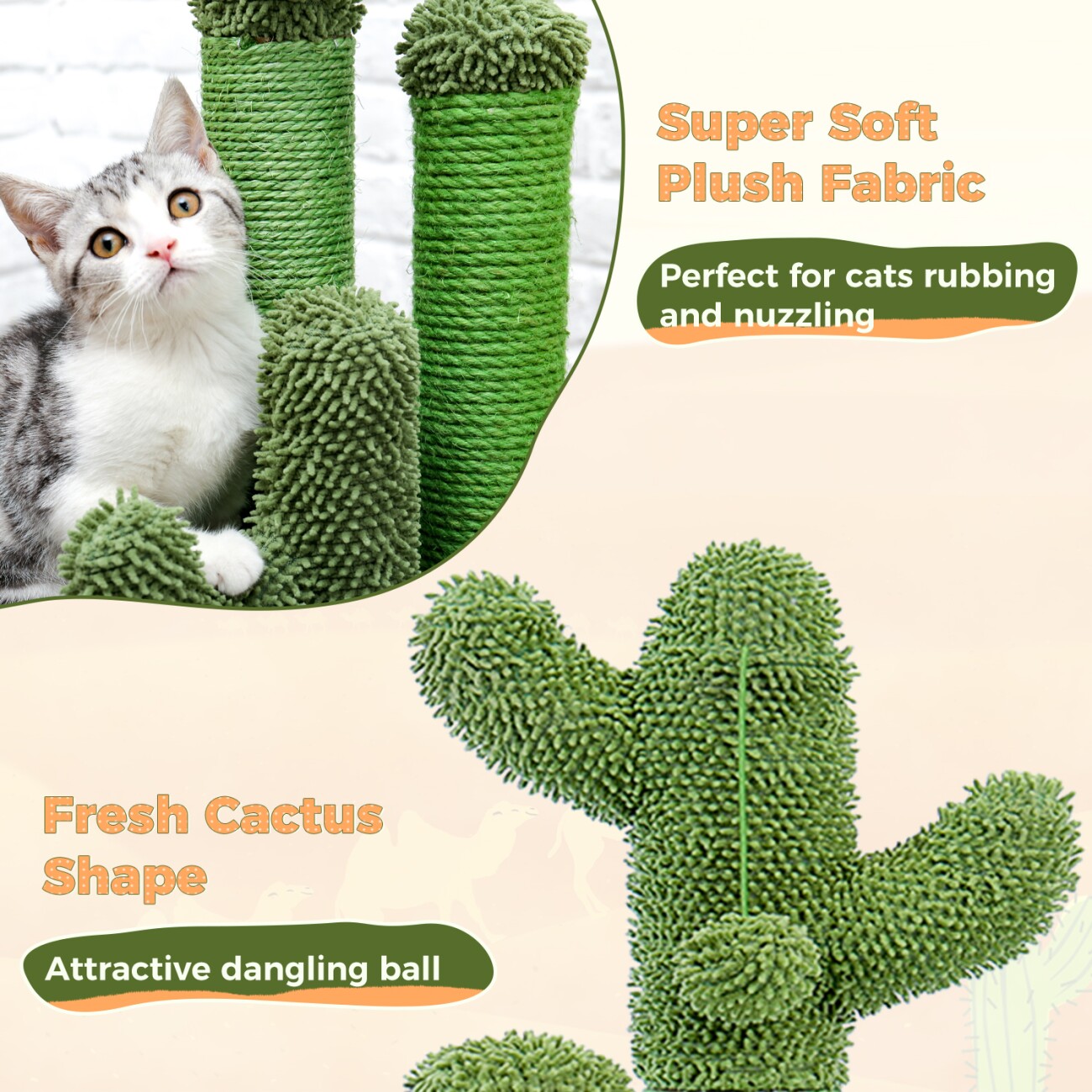 Pawz Road Kaktus Kratzbaum Kreativ 33 cm, 33 cm, 53 cm