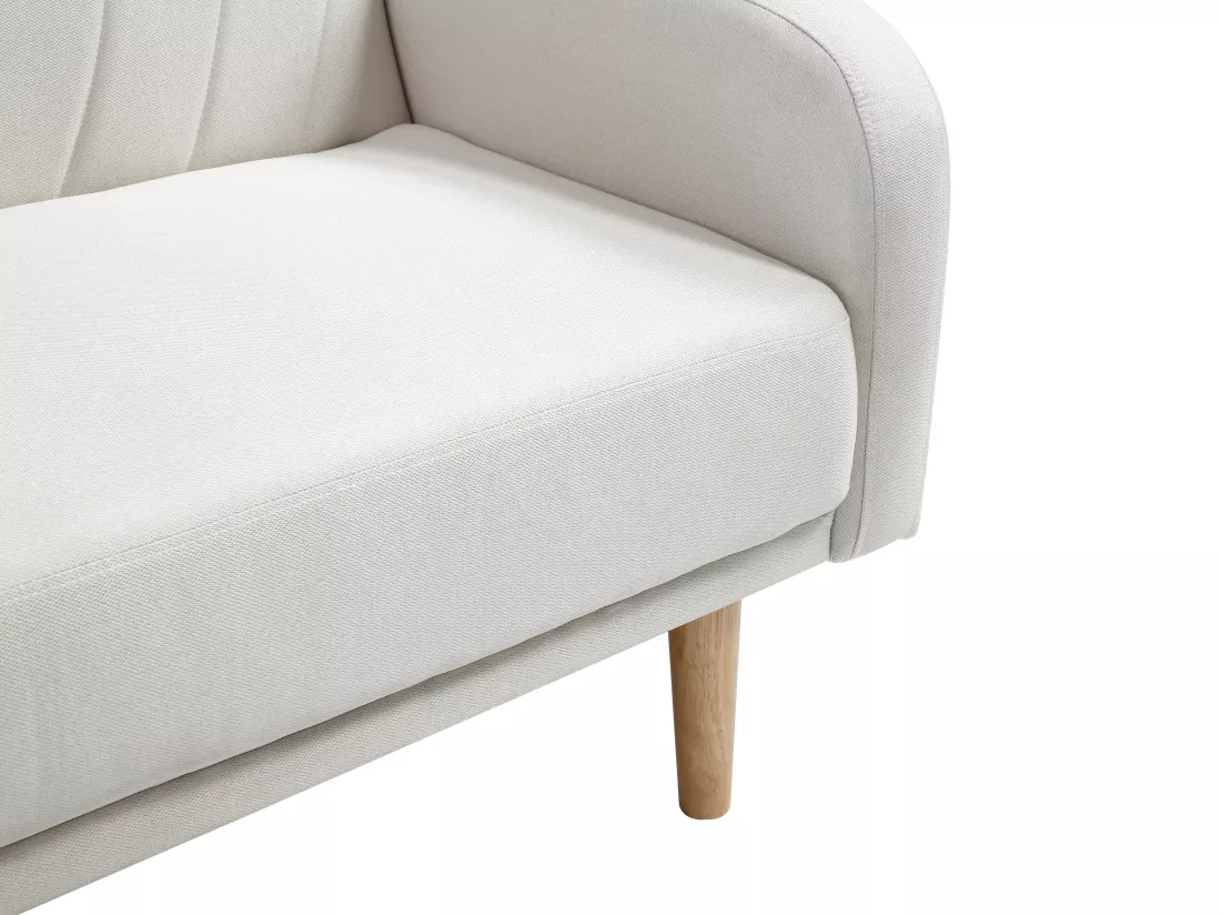 Canapé 3 places convertible clic-clac en tissu beige VENAFRA