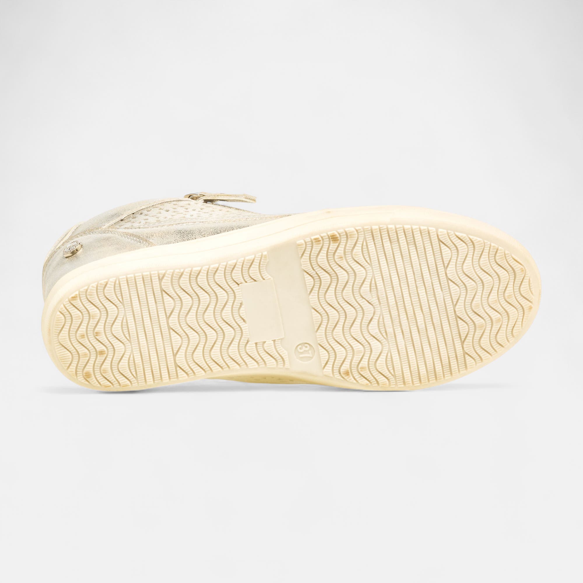 Baskets basses à talon compensé Femme argent