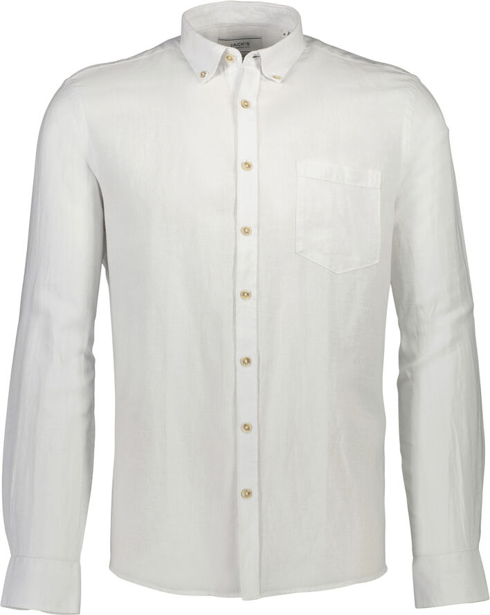 Lindbergh Cotton/linen shirt L/S Hvid